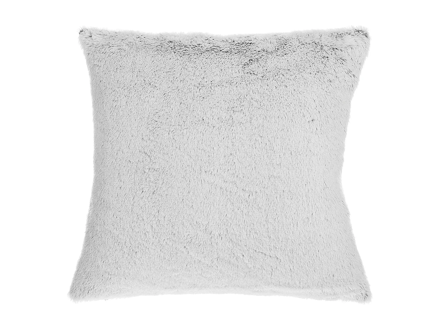 Dekokissen 2er Set 45 x 45 cm Kunstfell flauschig Plüsch grau hellgrau Clematis