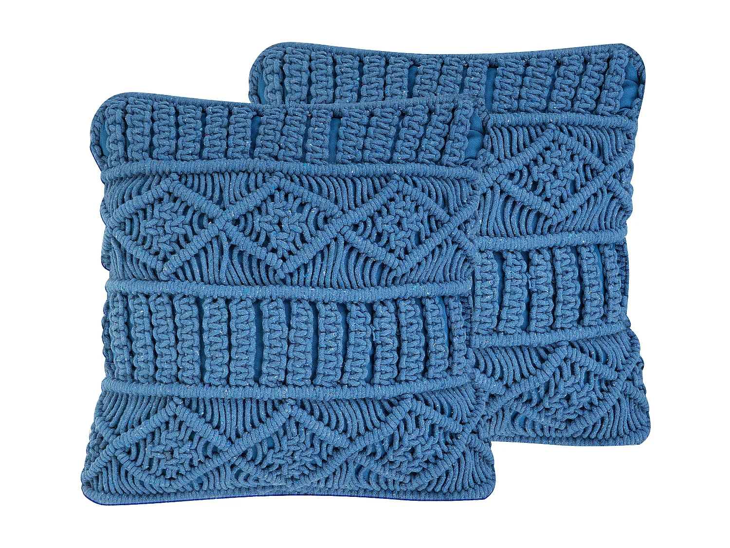 Dekokissen 2er Set KARATAS Baumwolle 45 x 45 cm Blau Geometrisches Muster