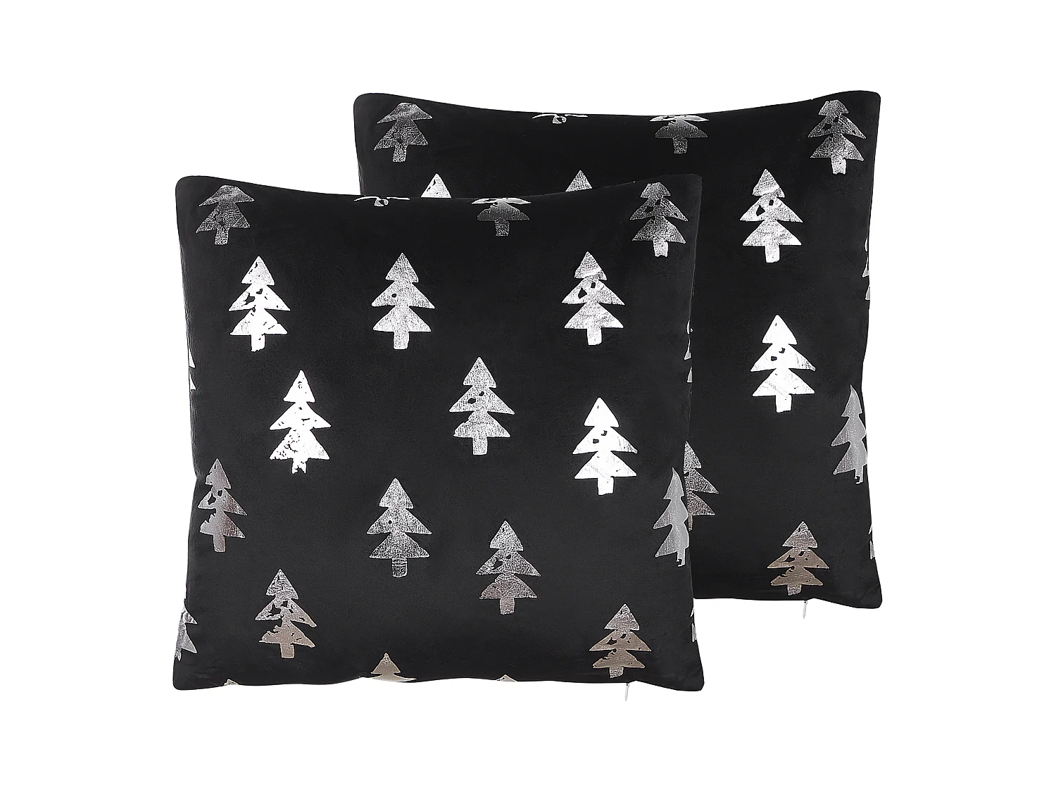 Lot de 2 coussins décoratifs CUPID Velours 45 x 45 cm Noir Motif de Noël