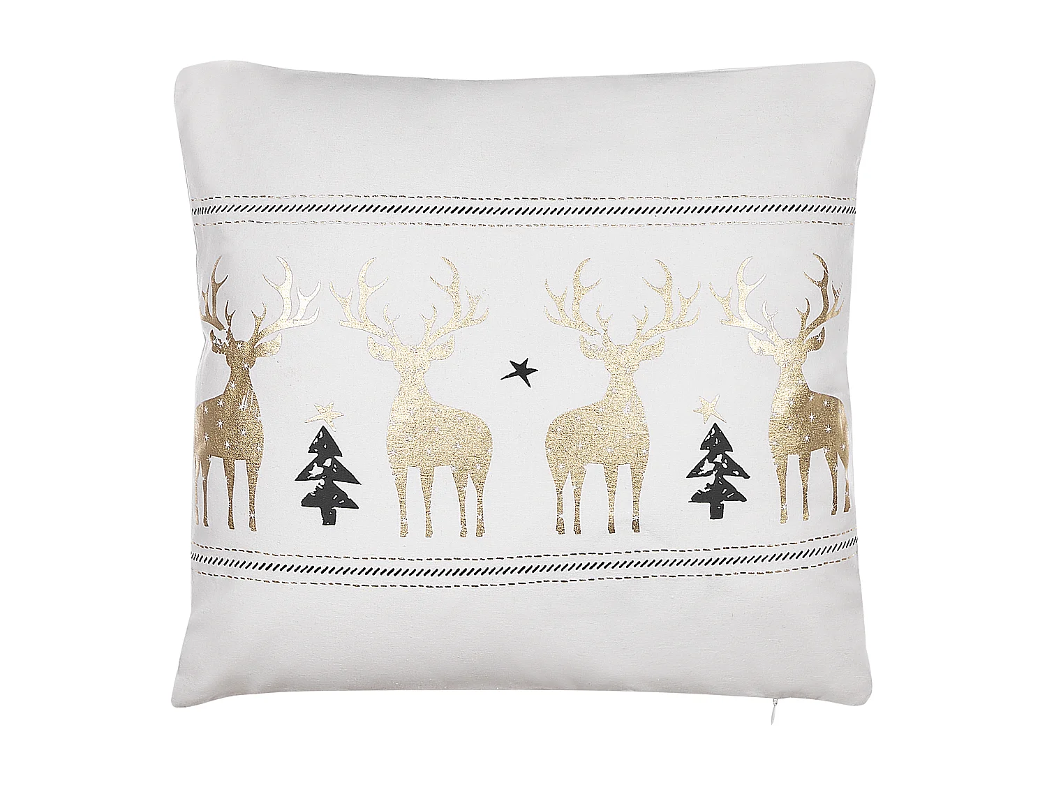 Dekokissen 2er Set DONNER Baumwolle 45 x 45 cm Weiss Weihnachtsmotiv