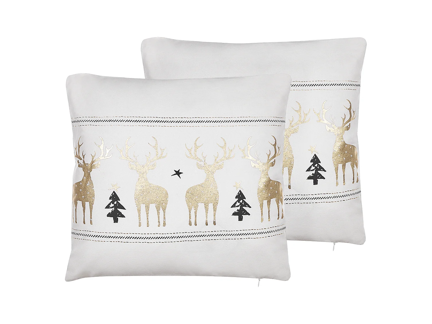 Lot de 2 coussins décoratifs DONNER Coton 45 x 45 cm Blanc Motif de Noël