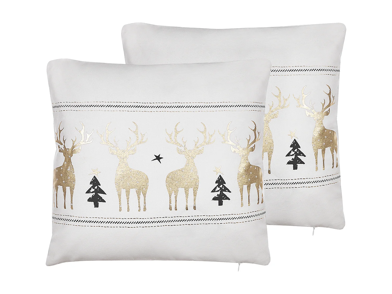Lot de 2 coussins décoratifs DONNER Coton 45 x 45 cm Blanc Motif de Noël