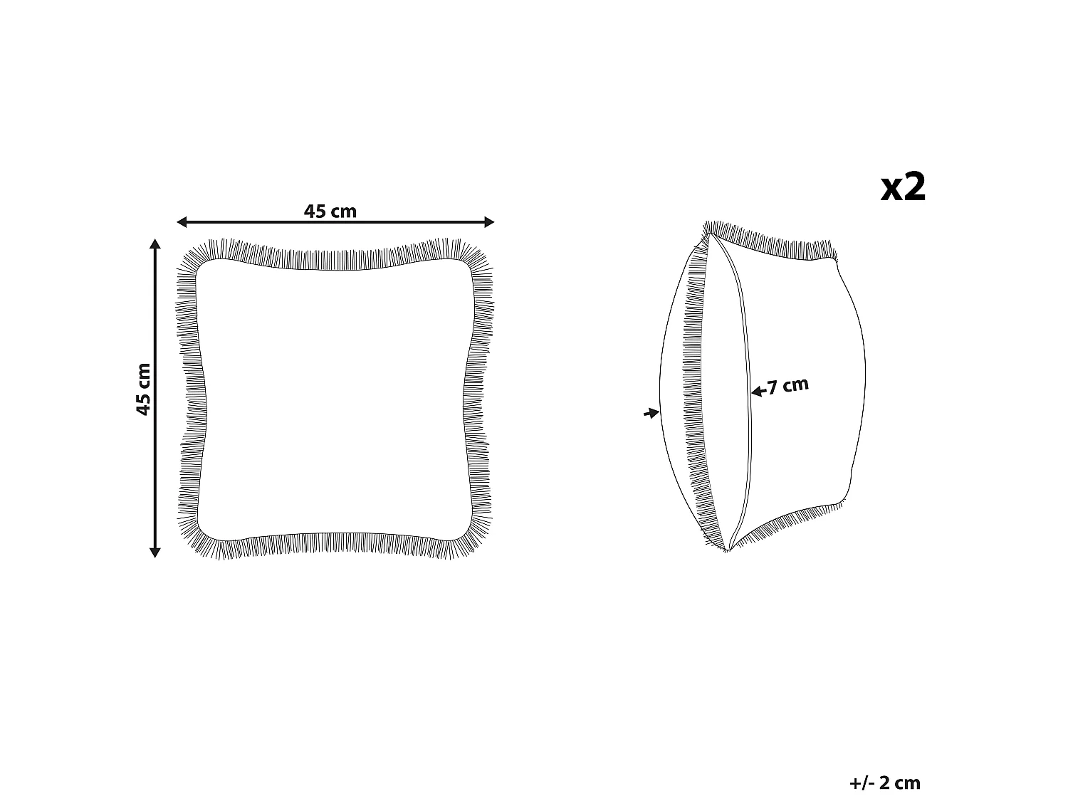 Zestaw 2 poduszek dekoracyjnych POTHOS Welur 45 x 45 cm Beżowy Jednolity