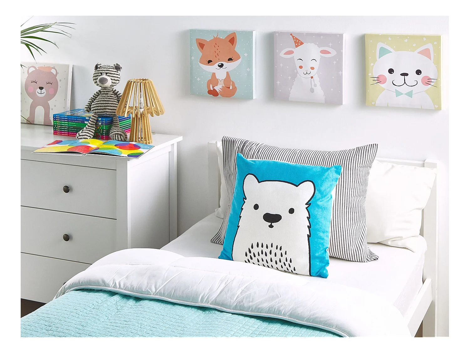 Lot de 2 coussins décoratifs WARANASI Coton 45 x 45 cm Bleu