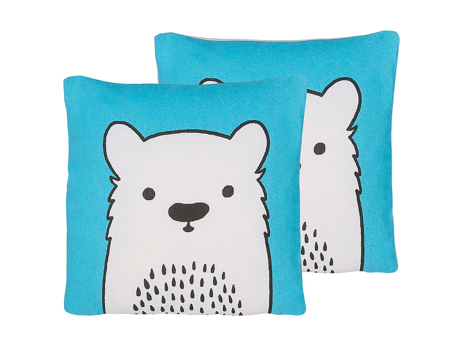 Set of 2 Decorative Cushions WARANASI Cotton 45 x 45 cm Blue