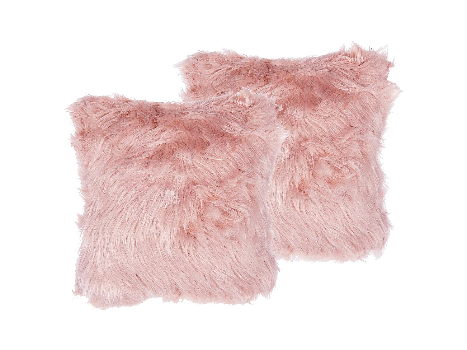 Conjunto de 2 almofadas decorativas LUBHA Imitação de pele 42 x 42 cm Rosa Sólido