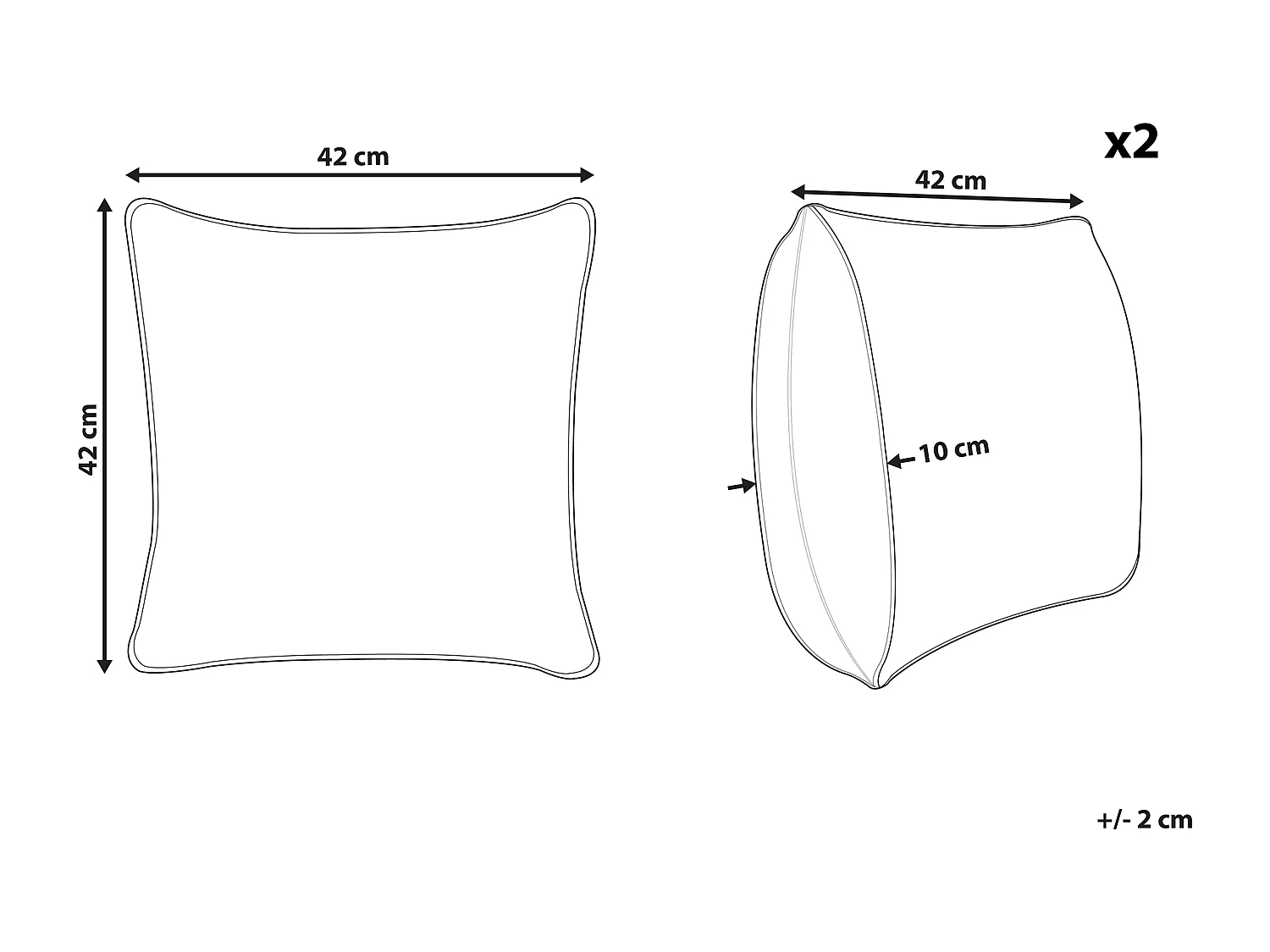 Lot de 2 coussins décoratifs LUBHA Fourrure synthétique 42 x 42 cm Rose Unicolore