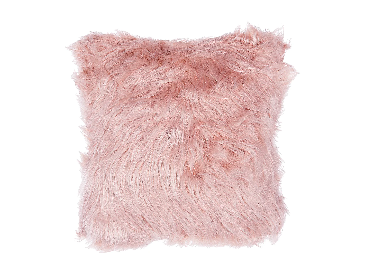 Lot de 2 coussins décoratifs LUBHA Fourrure synthétique 42 x 42 cm Rose Unicolore