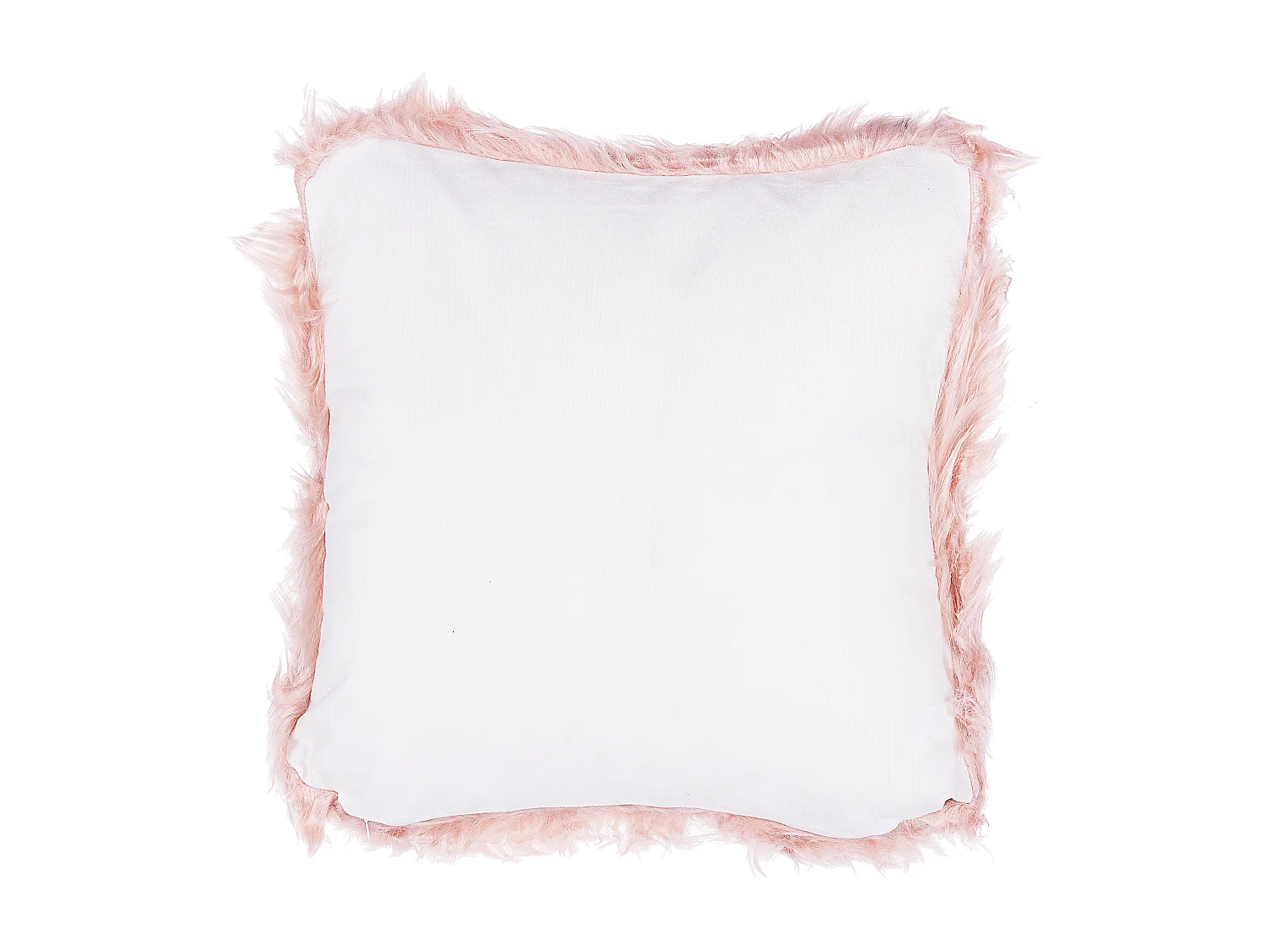 Lot de 2 coussins décoratifs LUBHA Fourrure synthétique 42 x 42 cm Rose Unicolore