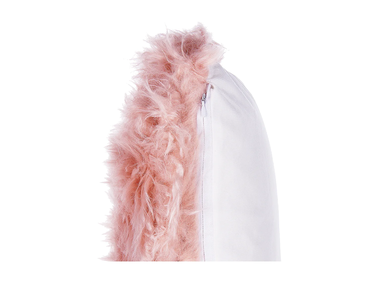 Lot de 2 coussins décoratifs LUBHA Fourrure synthétique 42 x 42 cm Rose Unicolore