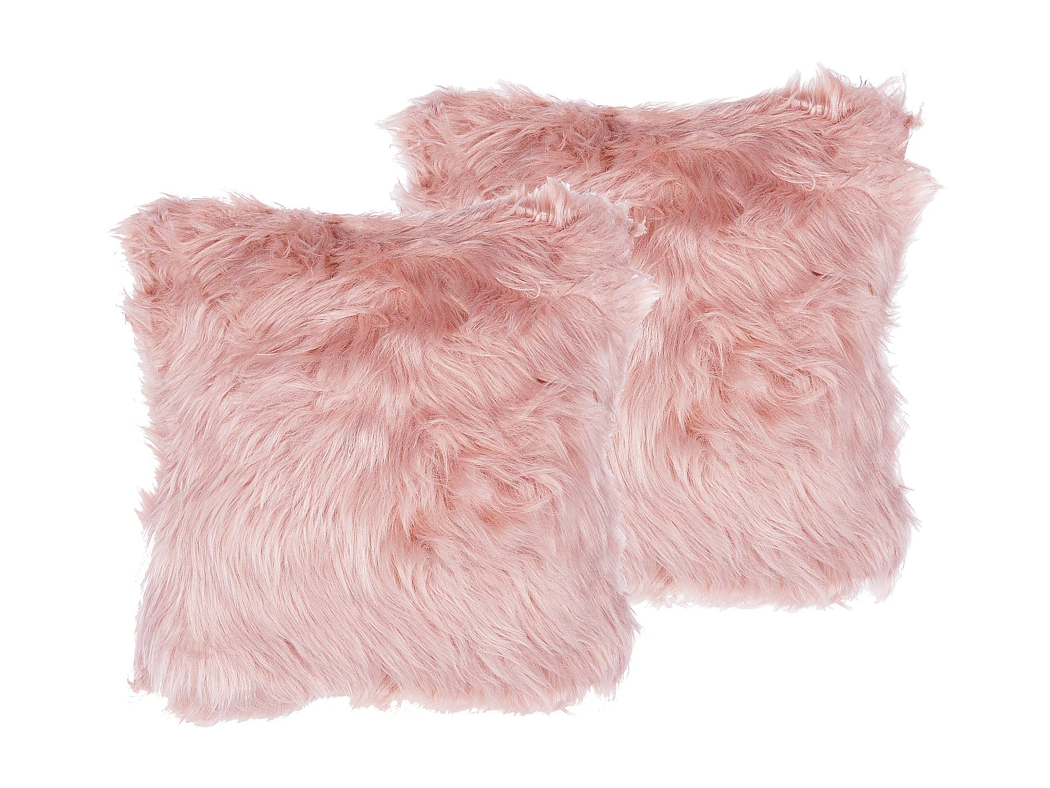 Conjunto de 2 almofadas decorativas LUBHA Imitação de pele 42 x 42 cm Rosa Sólido