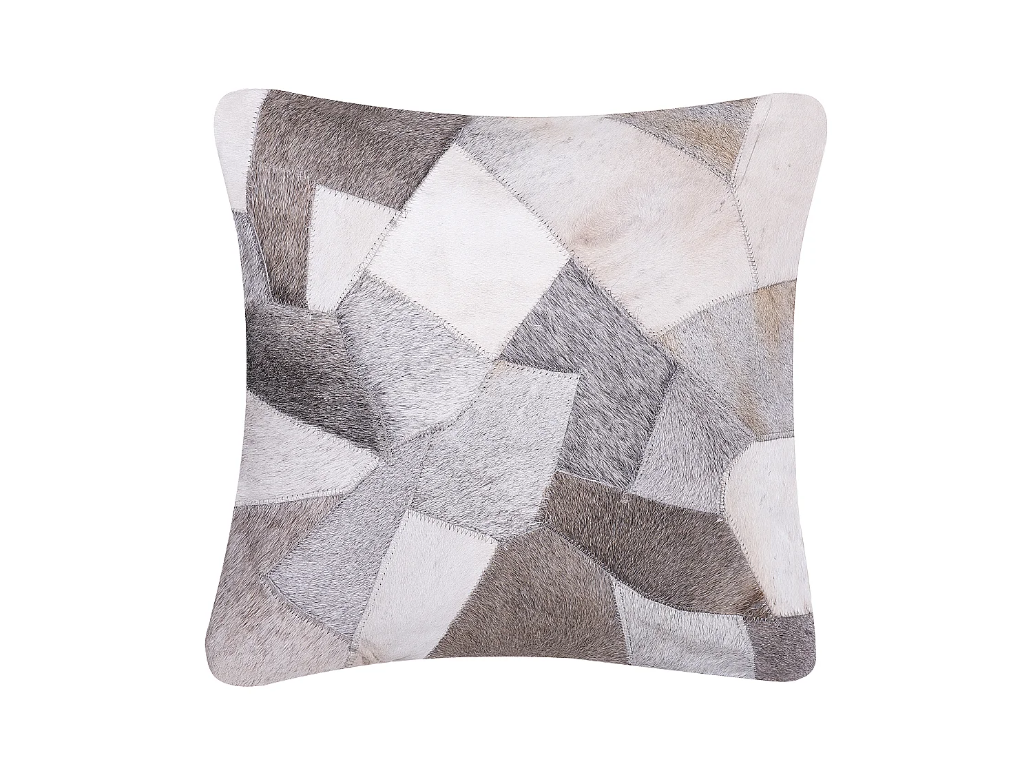 Cuscino decorativo NEELOOR Pelle naturale 45 x 45 cm Grigio Patchwork