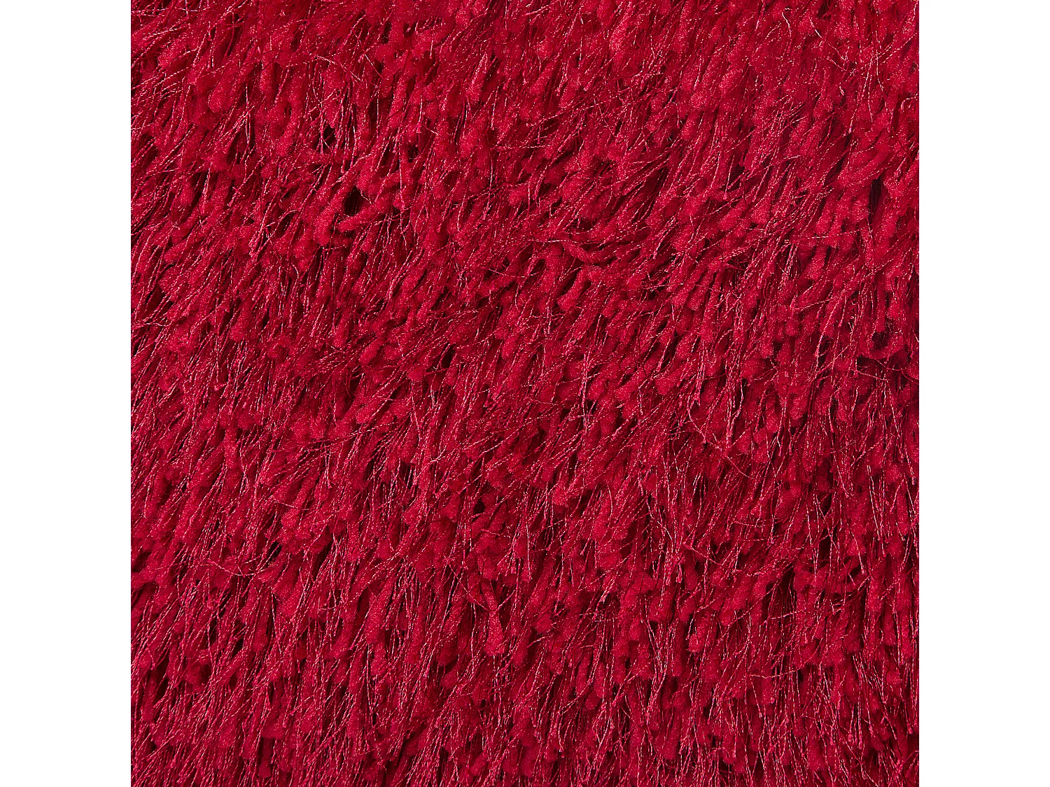 Trendy dunkelrotes Kissenbezug Felloptik 45 x 45 cm mit Füllung im 2er Set Cide