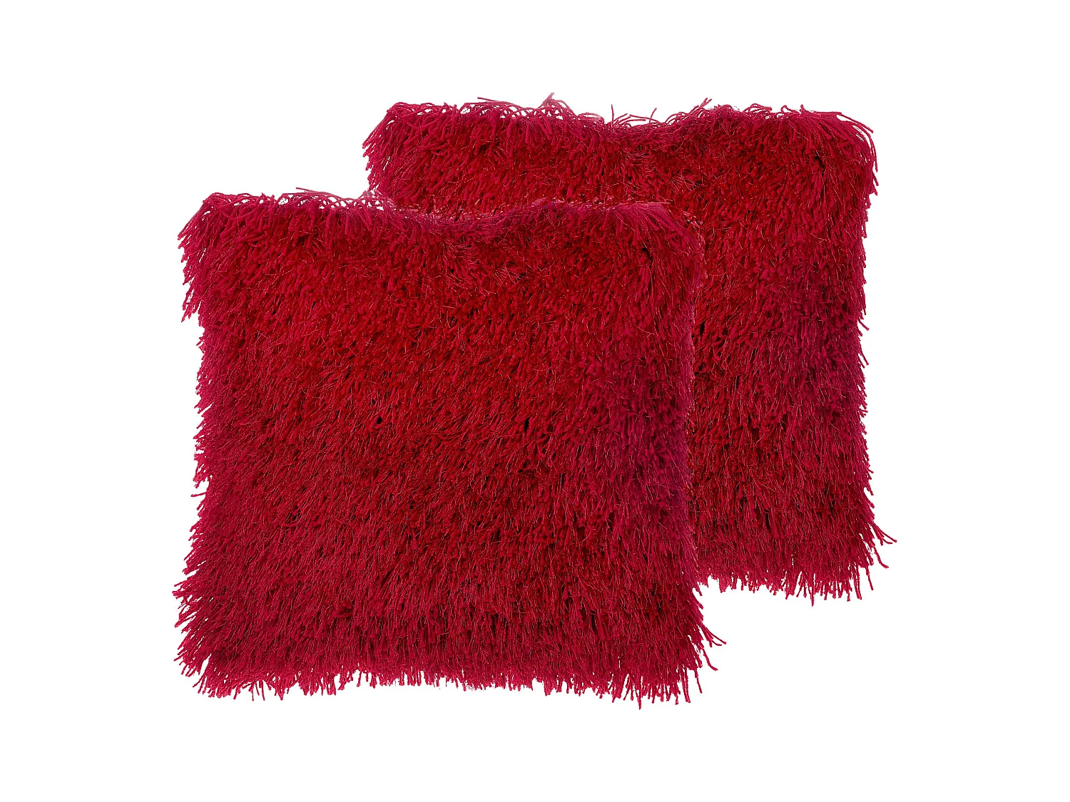 Lot de 2 coussins décoratifs CIDE 45 x 45 cm Rouge foncé Unicolore