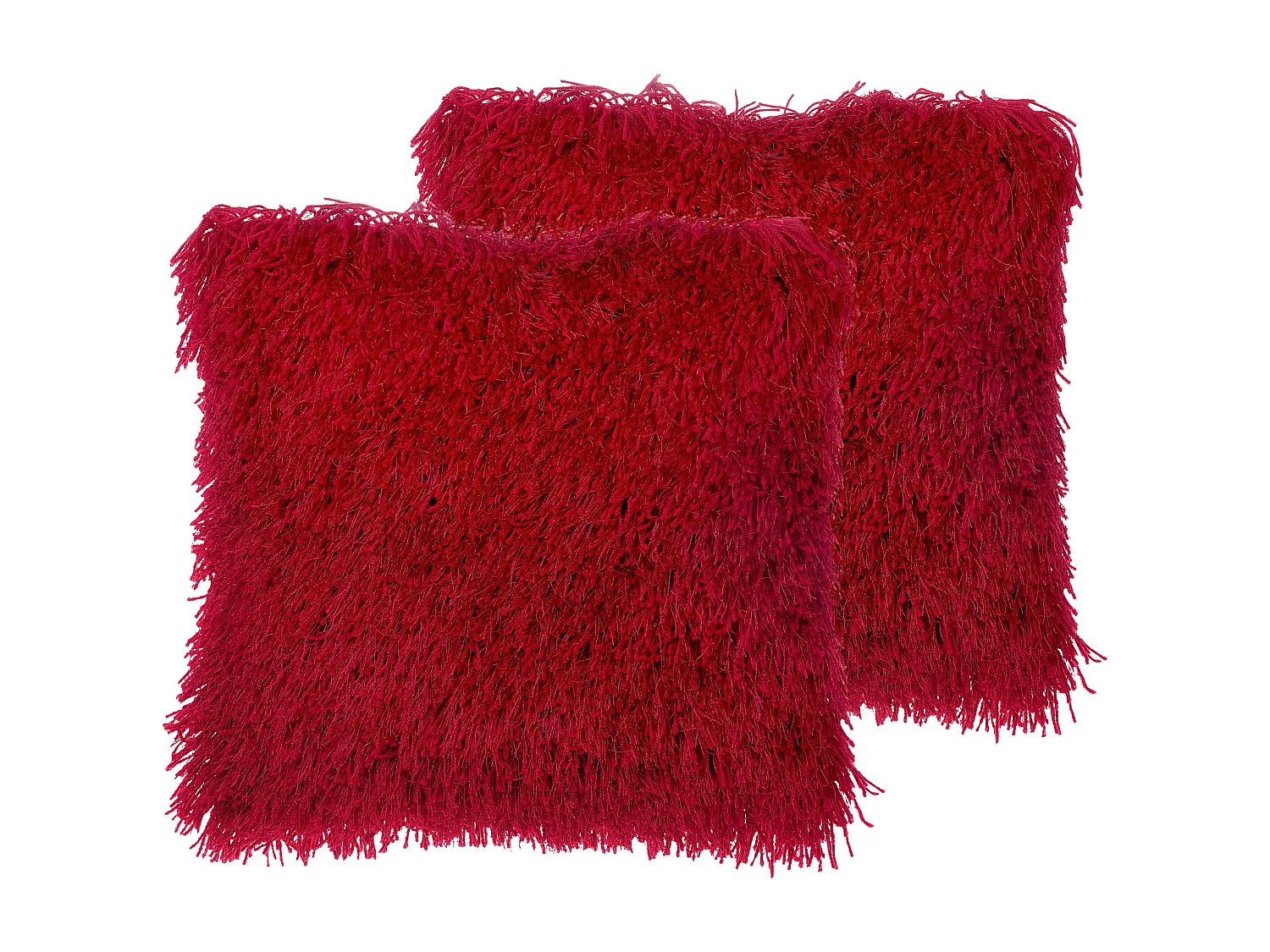 Set van 2 decoratieve kussens CIDE 45 x 45 cm Donkerrood Effen