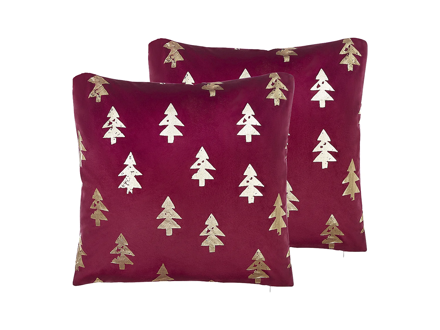 Lot de 2 coussins décoratifs CUPID Velours 45 x 45 cm Rouge Motif de Noël