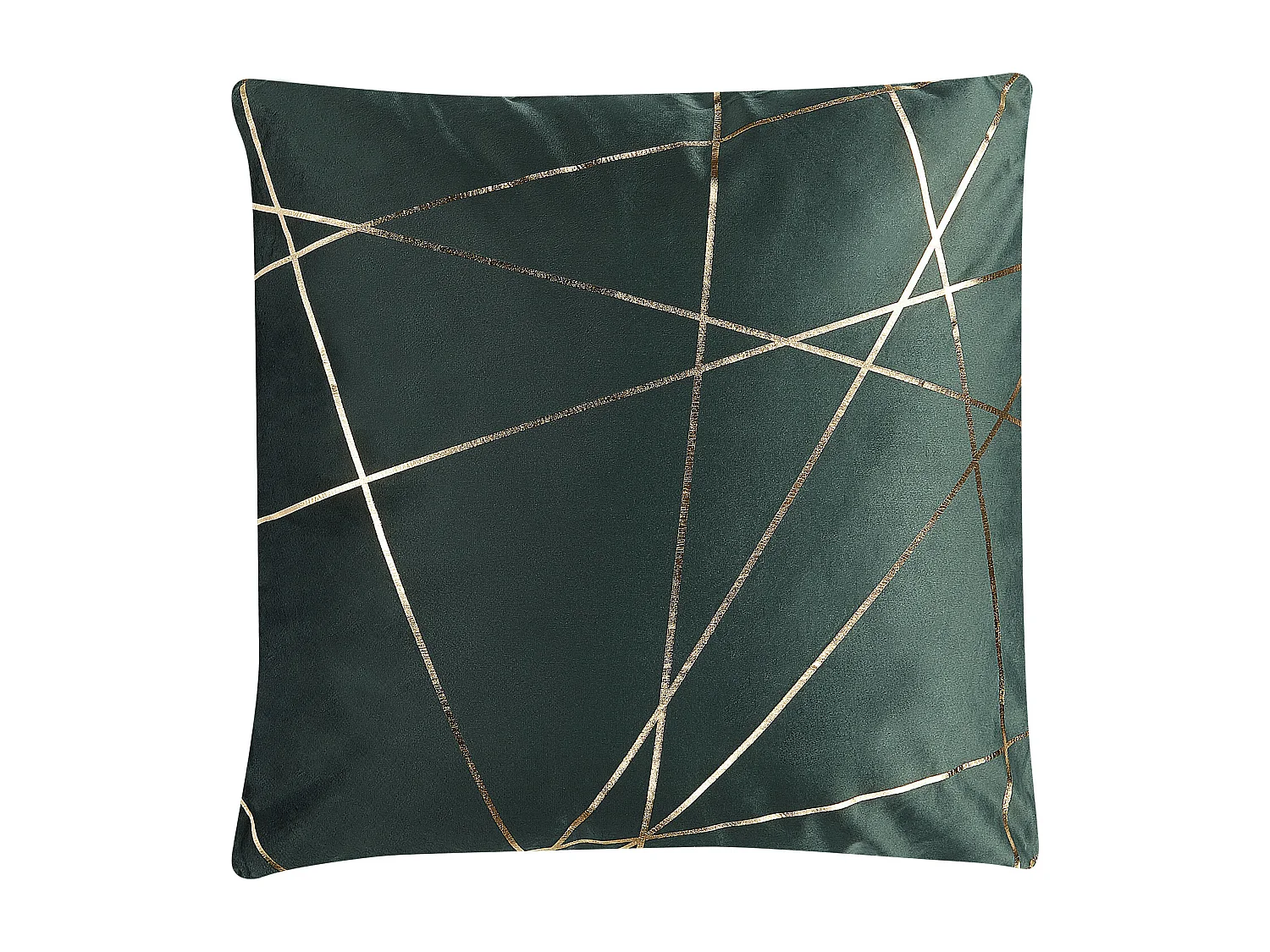 Dekokissen mit Füllung 2er Set grün / gold geometrisch Samtstoff 45x45 cm Pinus