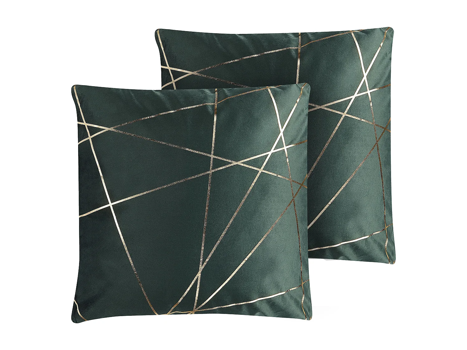 Lot de 2 coussins décoratifs PINUS Velours 45 x 45 cm Vert foncé Motif géométrique