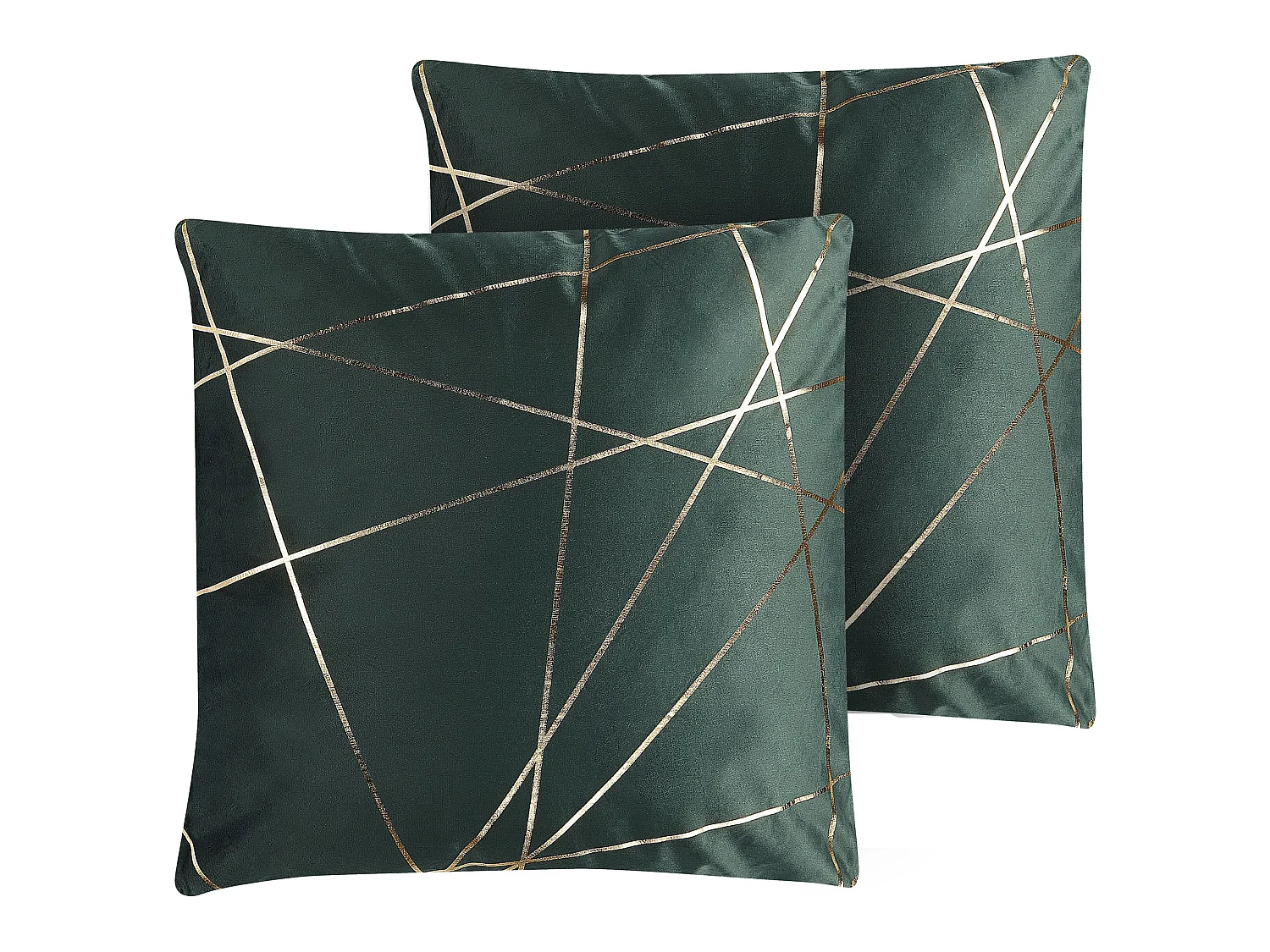 Lot de 2 coussins décoratifs PINUS Velours 45 x 45 cm Vert foncé Motif géométrique