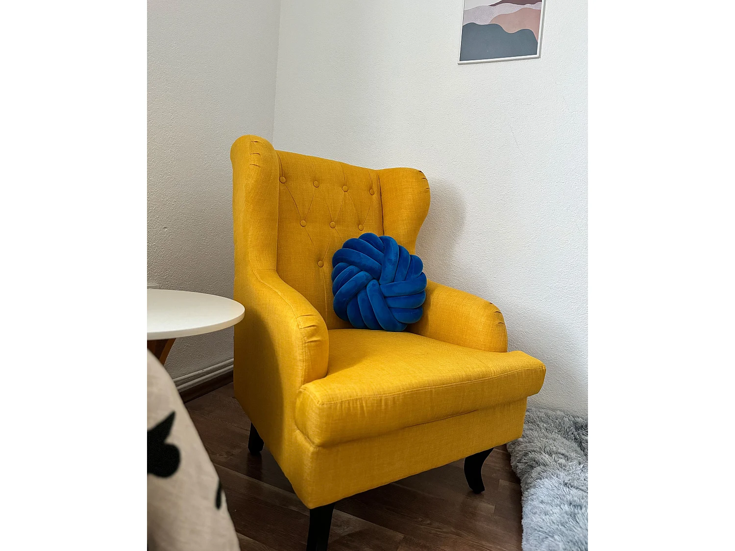 Sierkussen AKOLA Fluweel 30 x 30 cm Blauw Effen