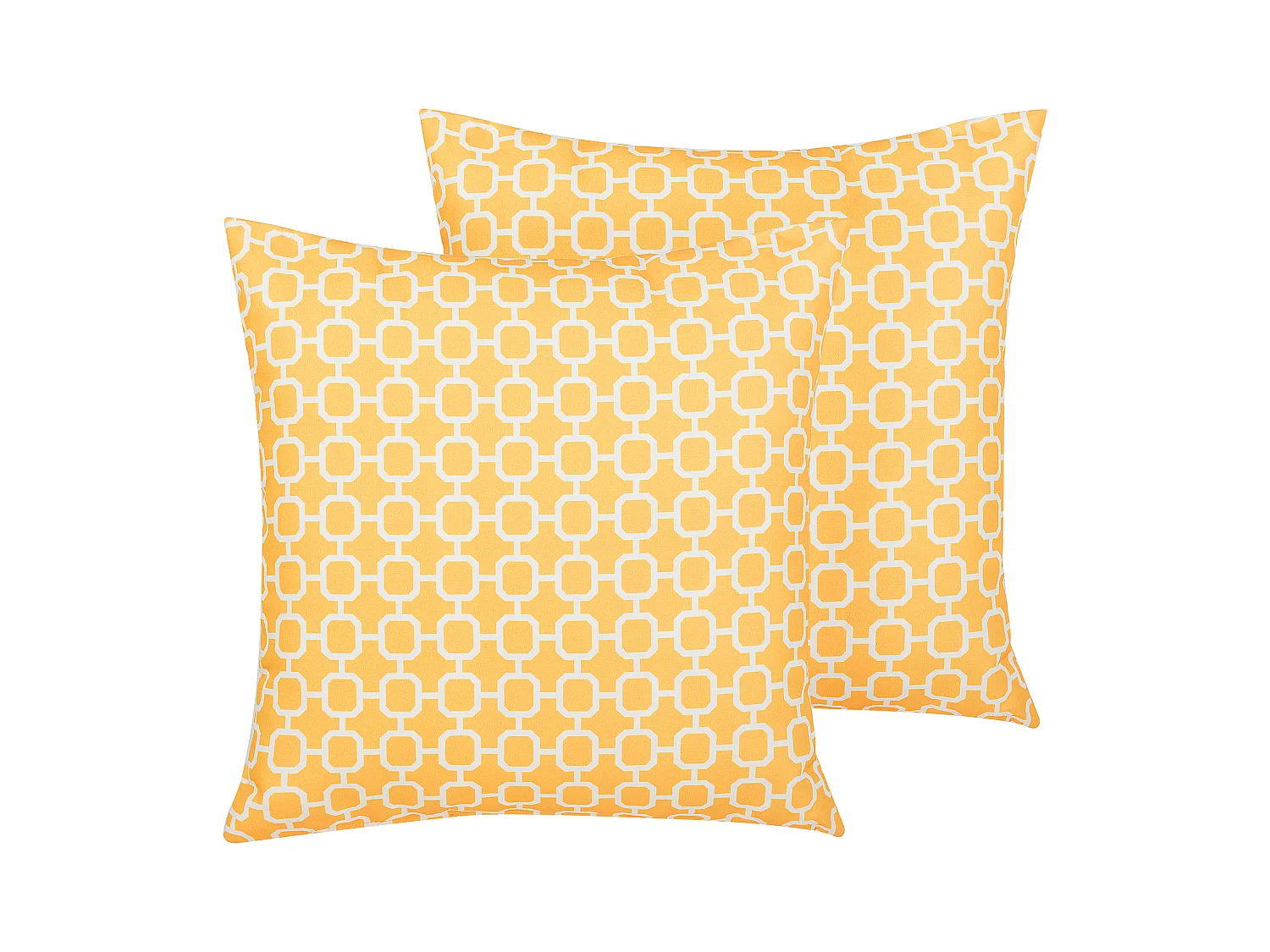 Lot de 2 coussins d'extérieur ASTAKOS Motif géométrique 40 x 40 cm Jaune