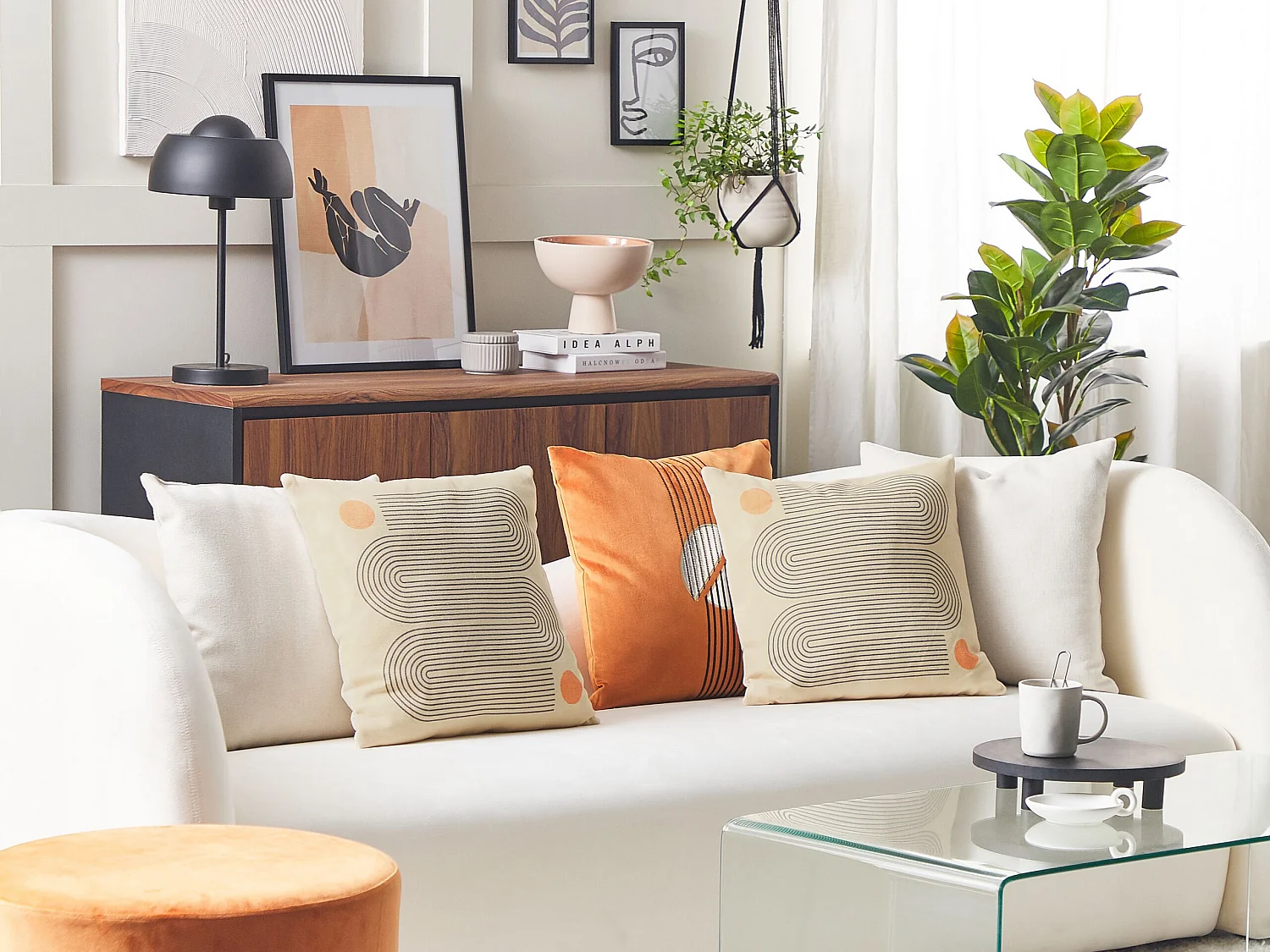 Dekokissen 2er Set geometrisches Muster mehrfarbig 45 x 45 cm modern Calibrachoa