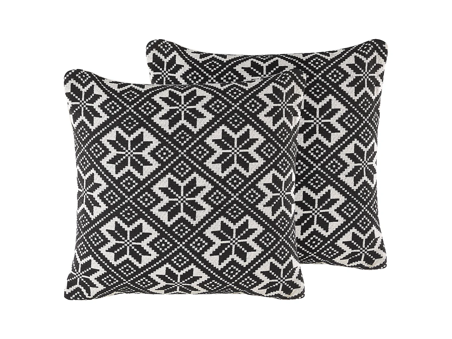 Set van 2 decoratieve kussens BESKOZ Katoen 45 x 45 cm Zwart Geometrisch patroon