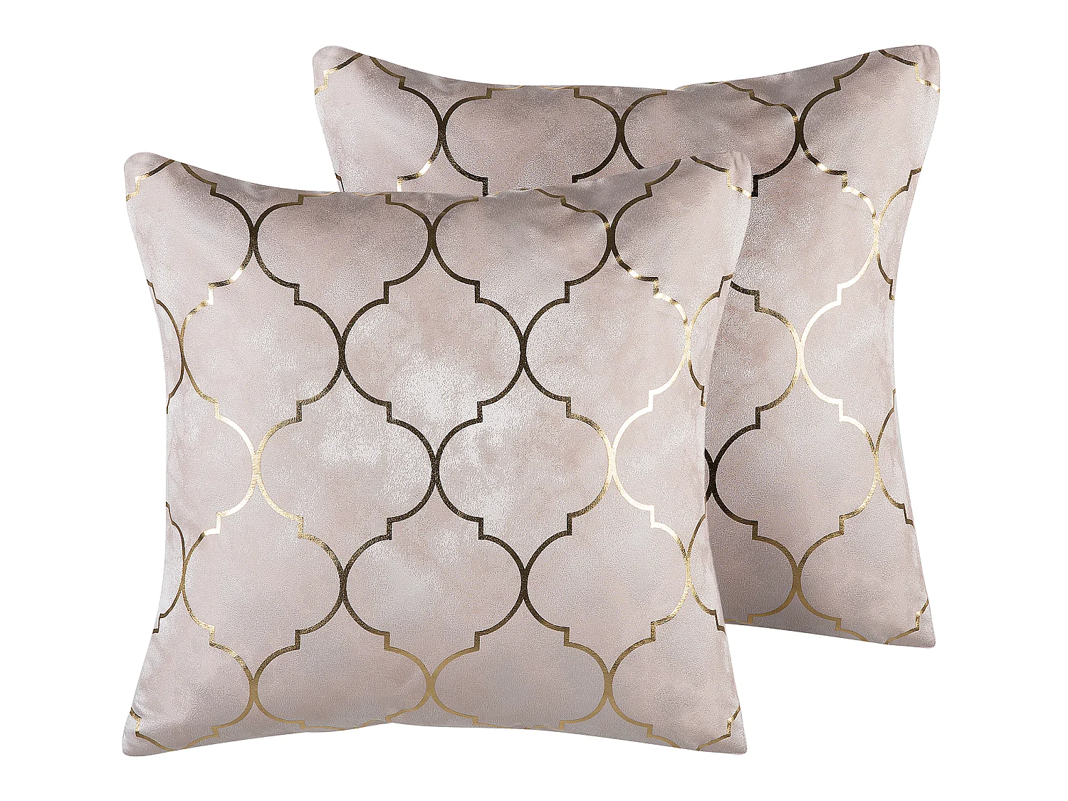 Lot de 2 coussins décoratifs ALYSSUM 45 x 45 cm Rose Motif de treillis