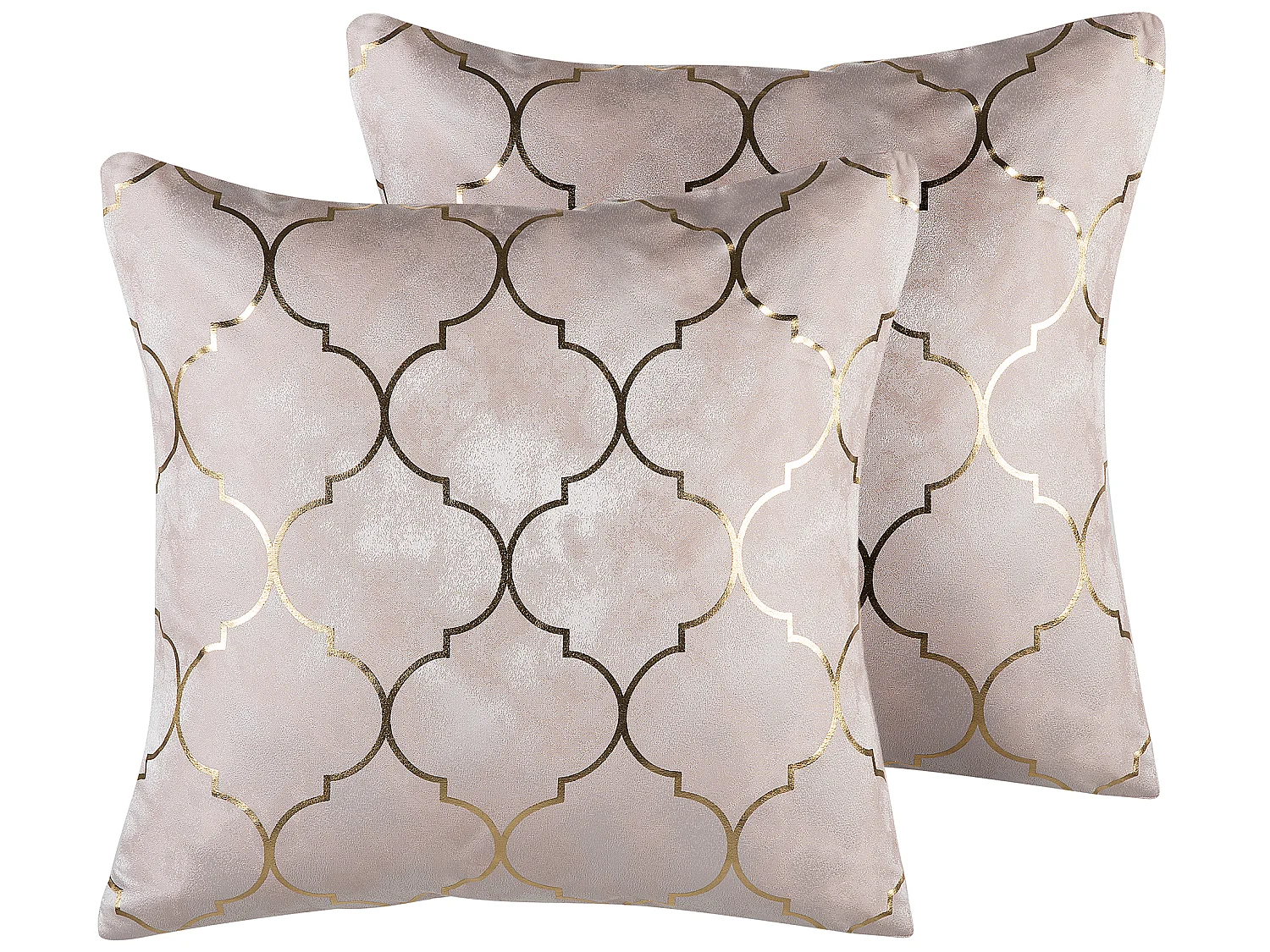 Lot de 2 coussins décoratifs ALYSSUM 45 x 45 cm Rose Motif de treillis