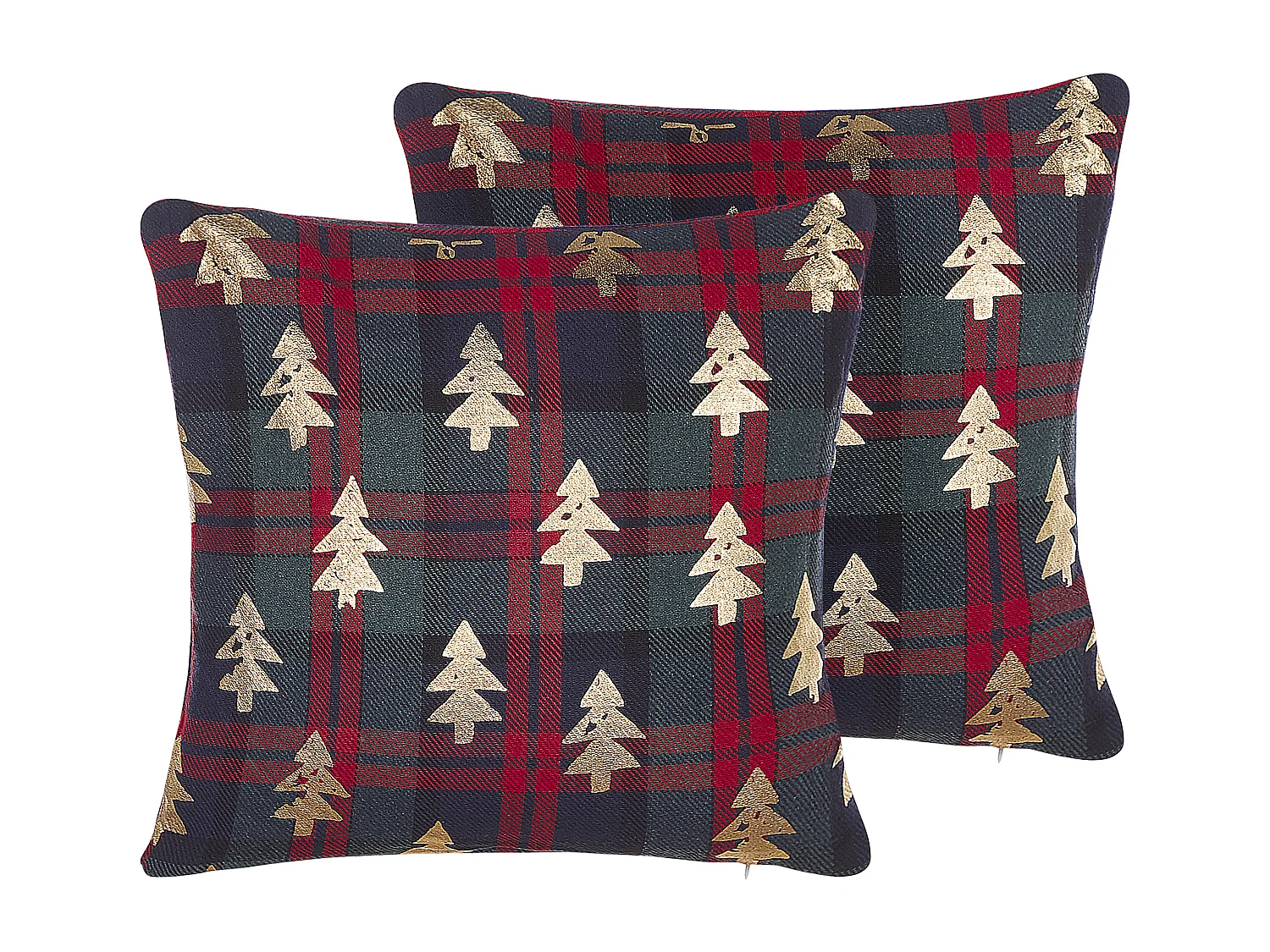 Zestaw 2 poduszek dekoracyjnych CUPID 45 x 45 cm Ciemnozielony Wzór świąteczny