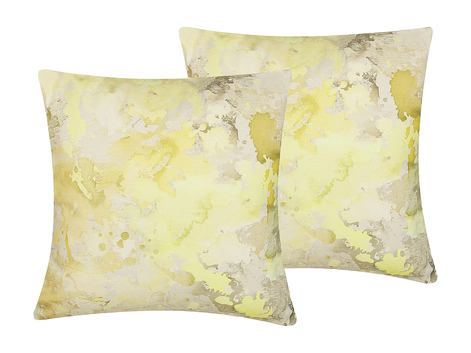 Conjunto de 2 almofadas decorativas PACHIRA Algodão 45 x 45 cm Amarelo Padrão abstracto