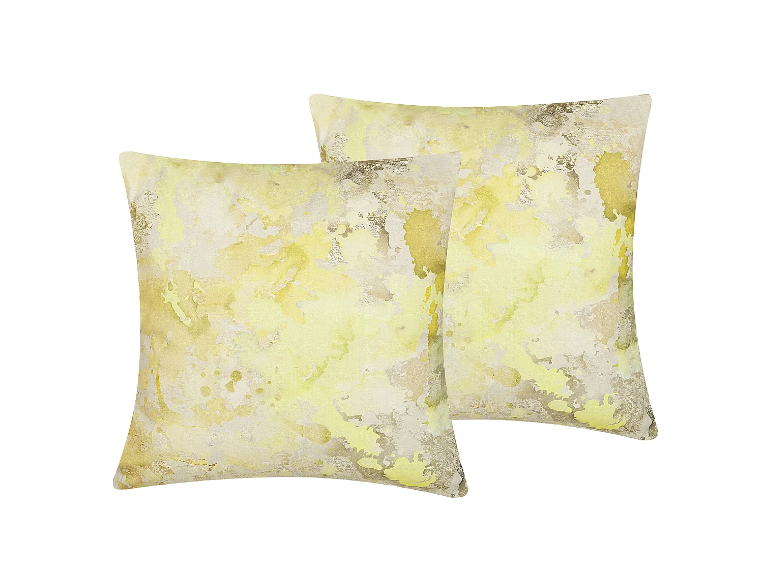 Lot de 2 coussins décoratifs PACHIRA Coton 45 x 45 cm Jaune Motif abstrait