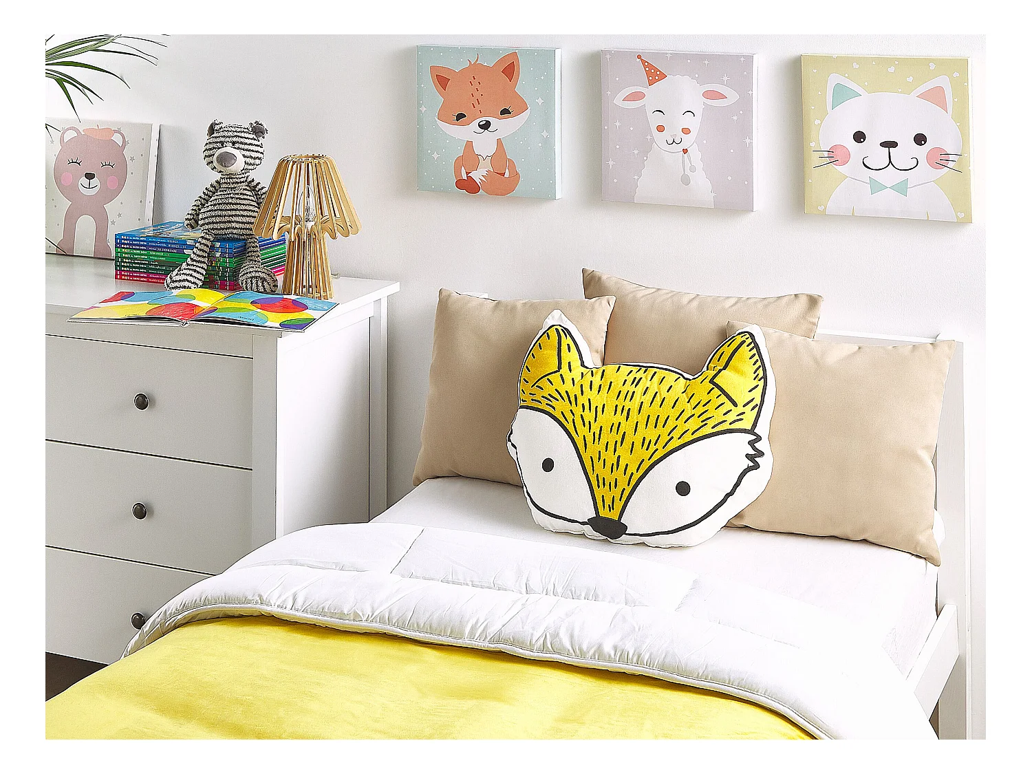 Dekokissen gelb Fuchsmotiv 50 x 40 cm 2er Set VADODARA