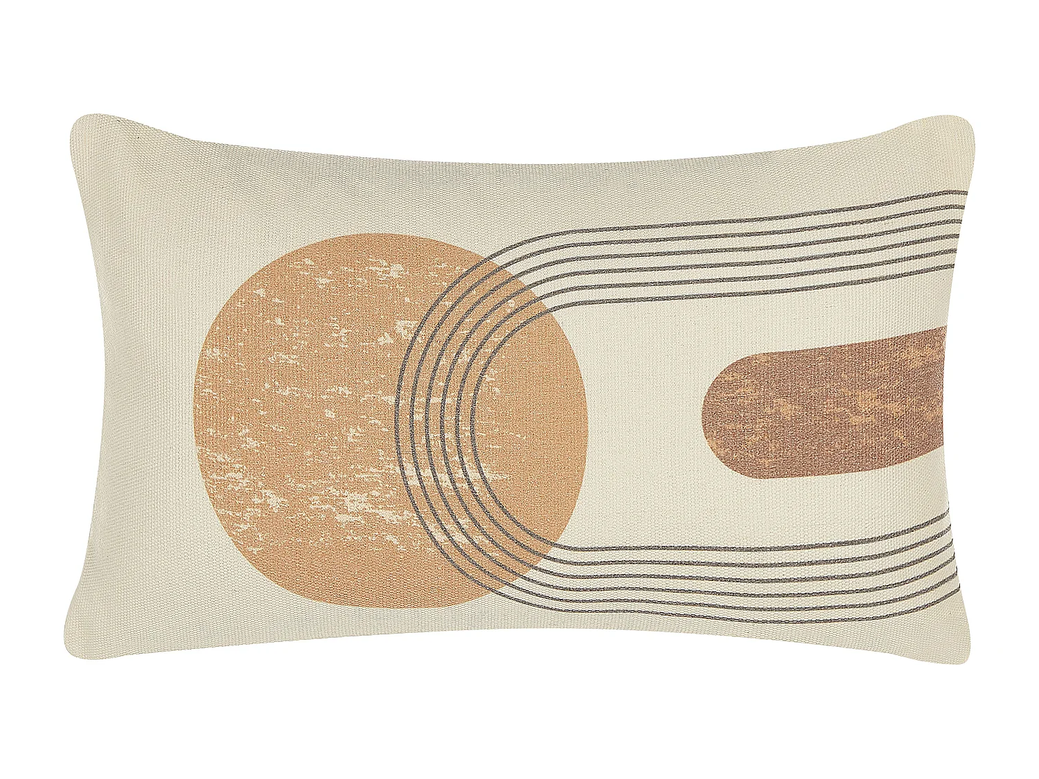 Conjunto de 2 cojines decorativos NASTURTIUM 30 x 50 cm Beige Patrón geométrico