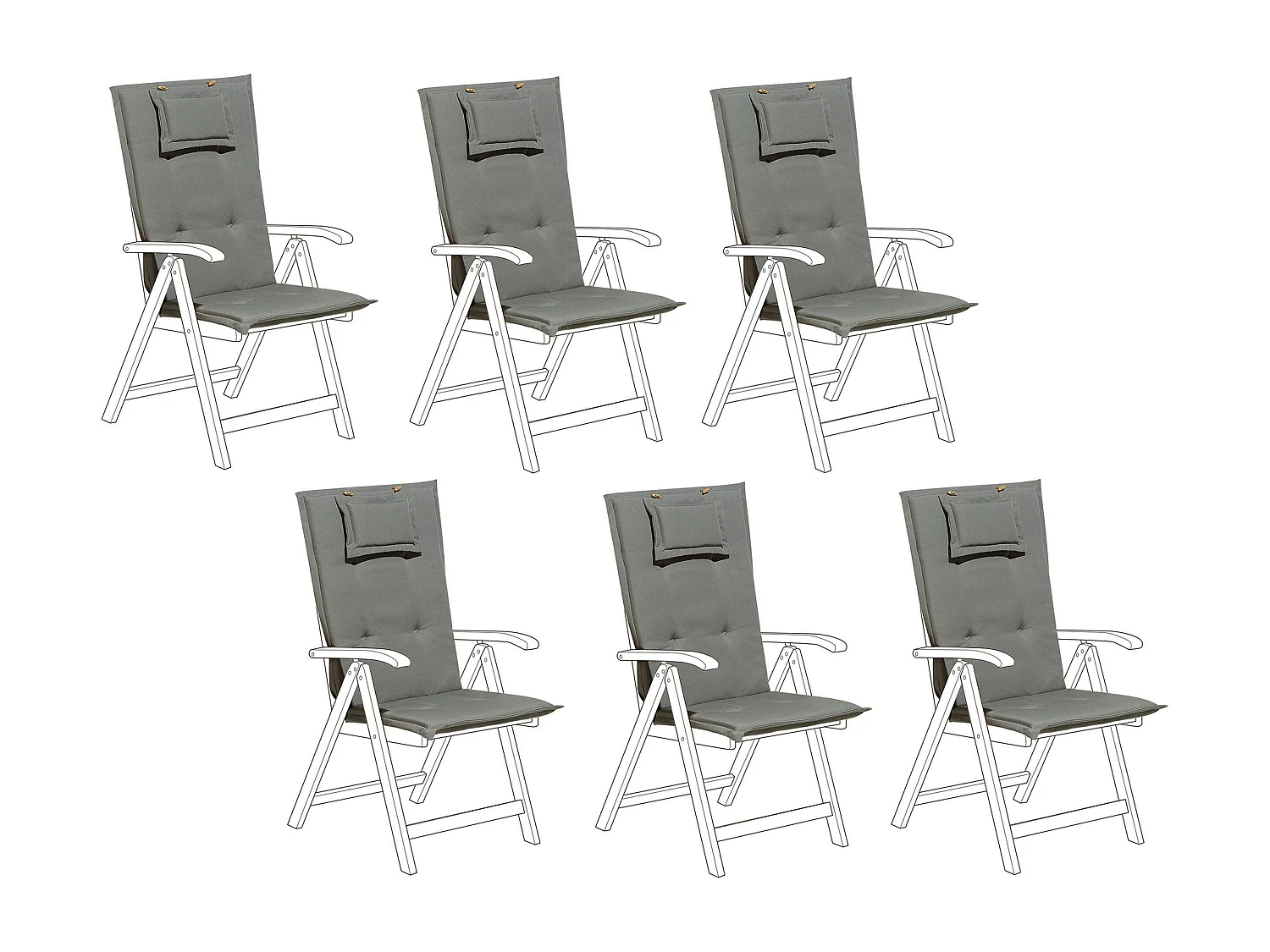 Polsterauflagen 6er Set graphitgrau Toscana