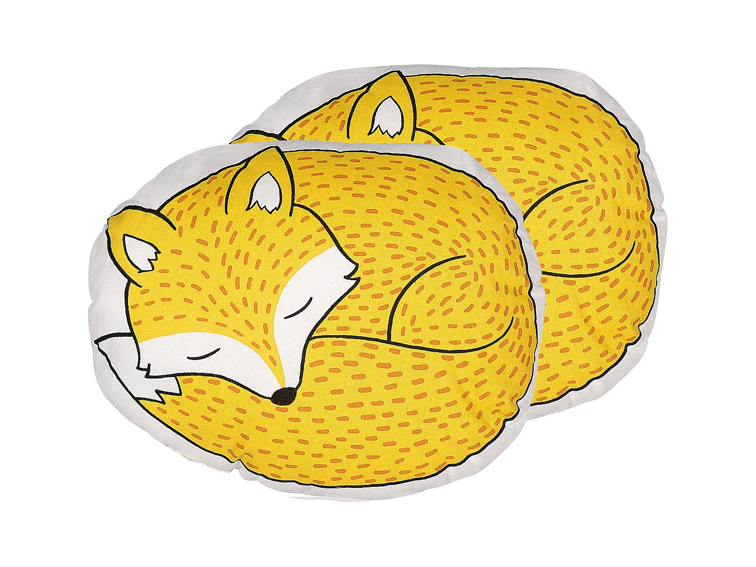 Dekokissen 2er Set Baumwolle 50 x 40 cm Fuchsmotiv gelb Kinderzimmer Dhanbad