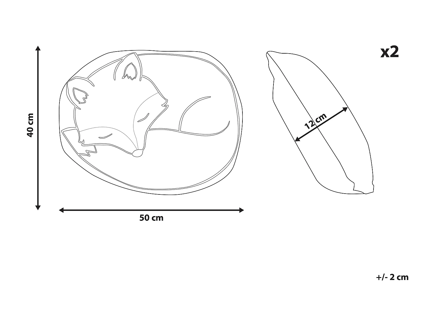 Lot de 2 coussins décoratifs DHANBAD Coton 50 x 40 cm Jaune Renard