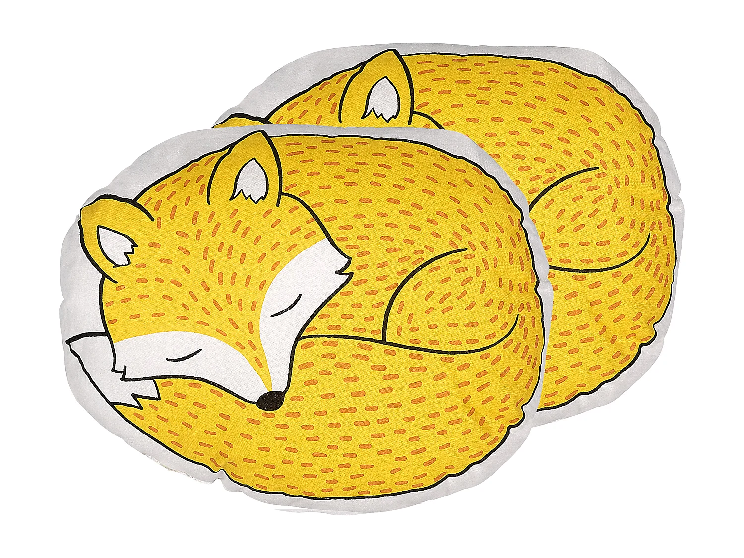 Lot de 2 coussins décoratifs DHANBAD Coton 50 x 40 cm Jaune Renard