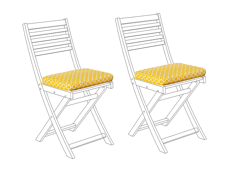 Lot de 2 coussins pour chaises de jardin FIJI 29 x 38 cm Jaune