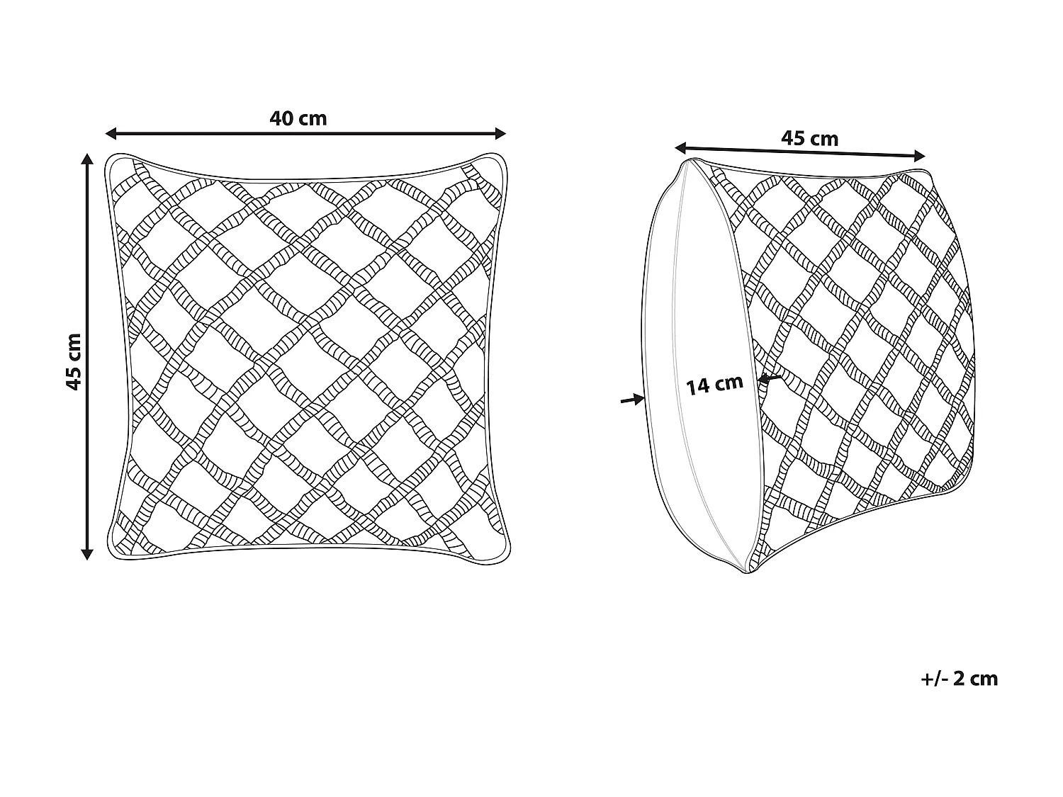 Coussin KIZKALESI Coton 45 x 40 cm Gris Motif géométrique
