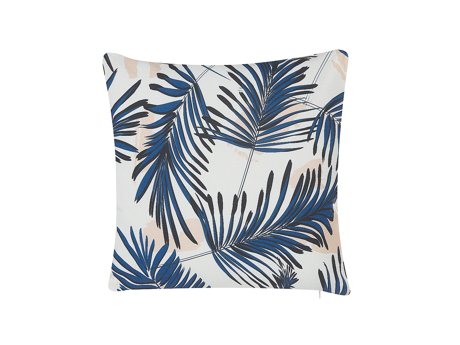 Lot de 2 coussins d'extérieur ELATI Motif de plante 45 x 45 cm Bleu marine