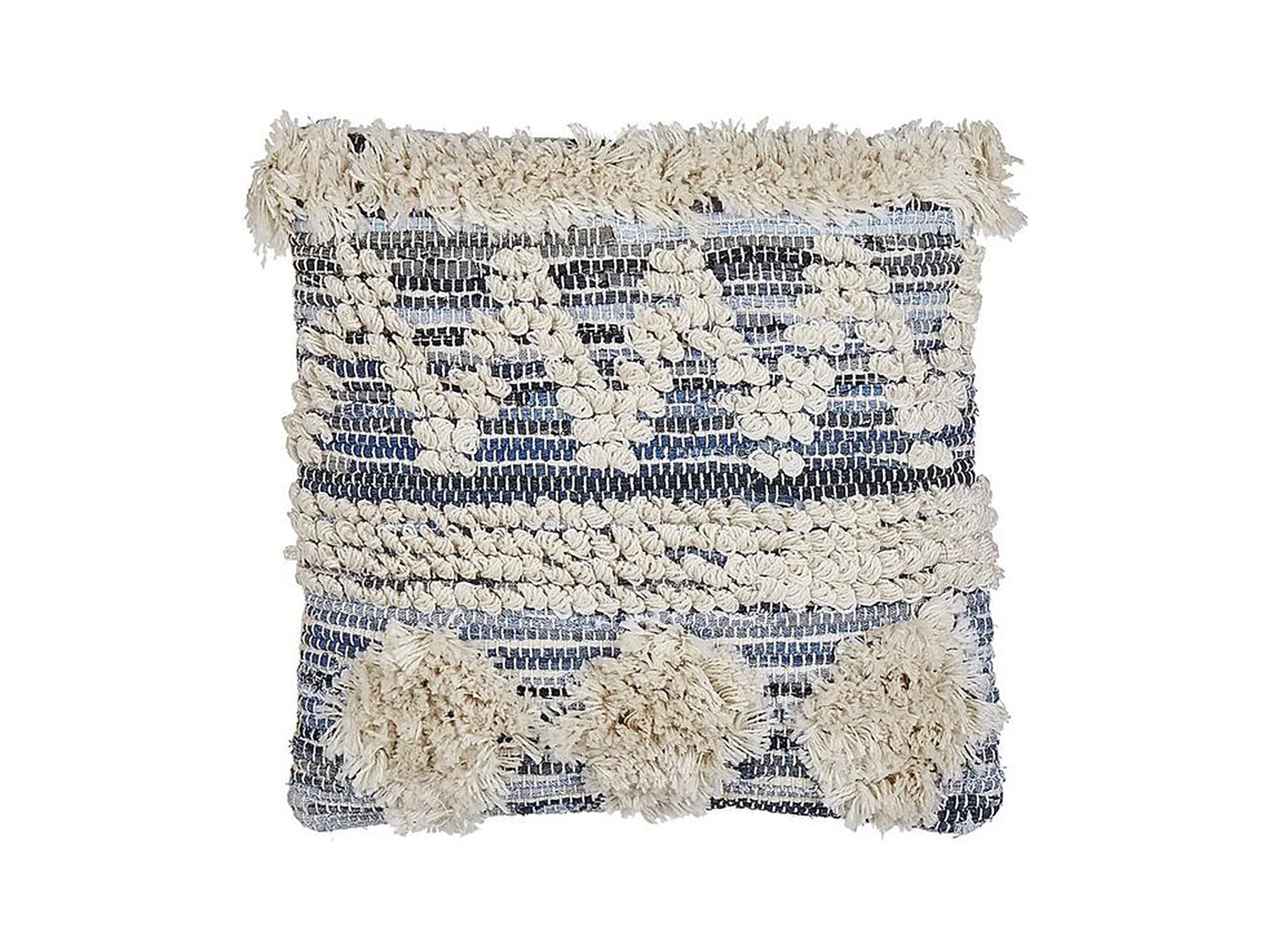 Coussin EYTELIA Coton 45 x 45 cm Bleu Motif géométrique