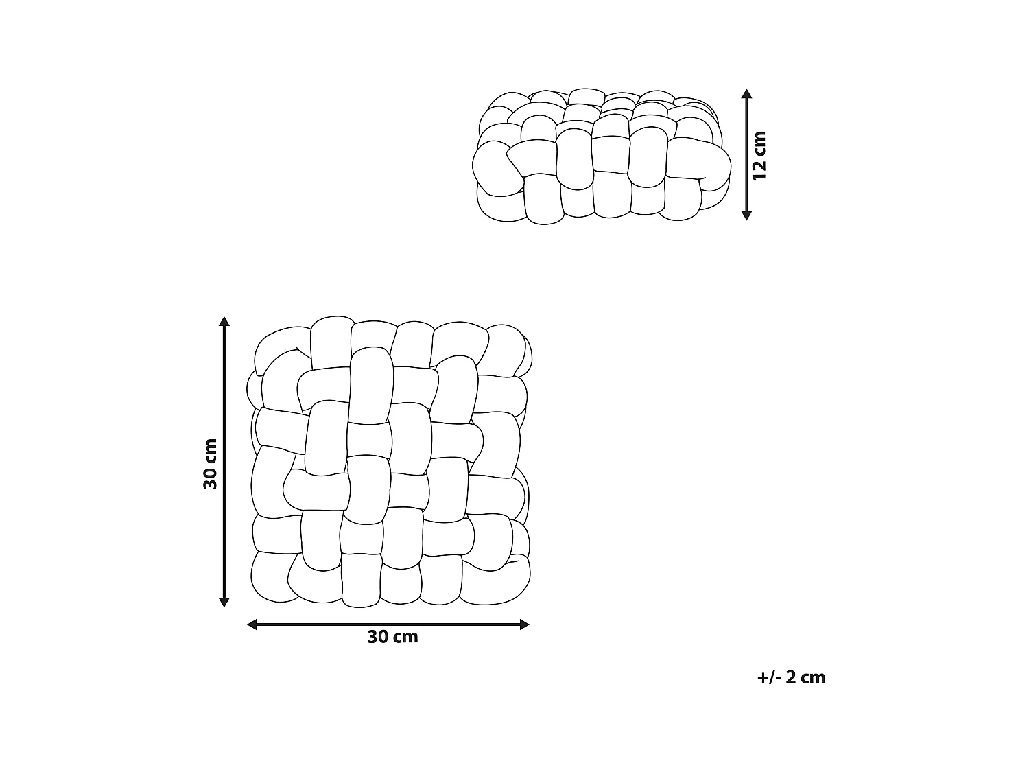 Dekokissen Knotenoptik 30 x 30 cm Geflecht Polyester quadratisch senfgelb Sirali