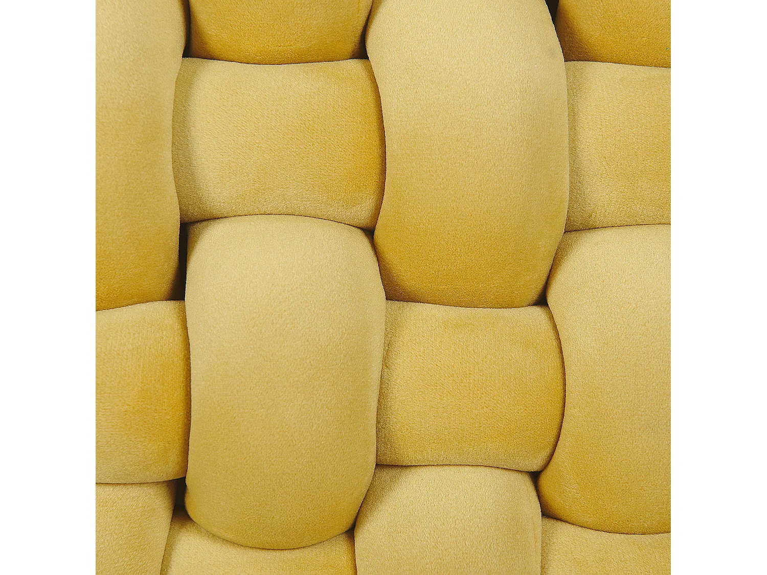 Dekokissen Knotenoptik 30 x 30 cm Geflecht Polyester quadratisch senfgelb Sirali