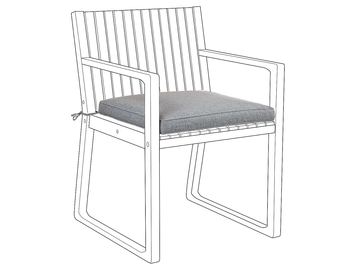 Almofada de cadeira para jardim SASSARI 46 x 46 cm Cinzento