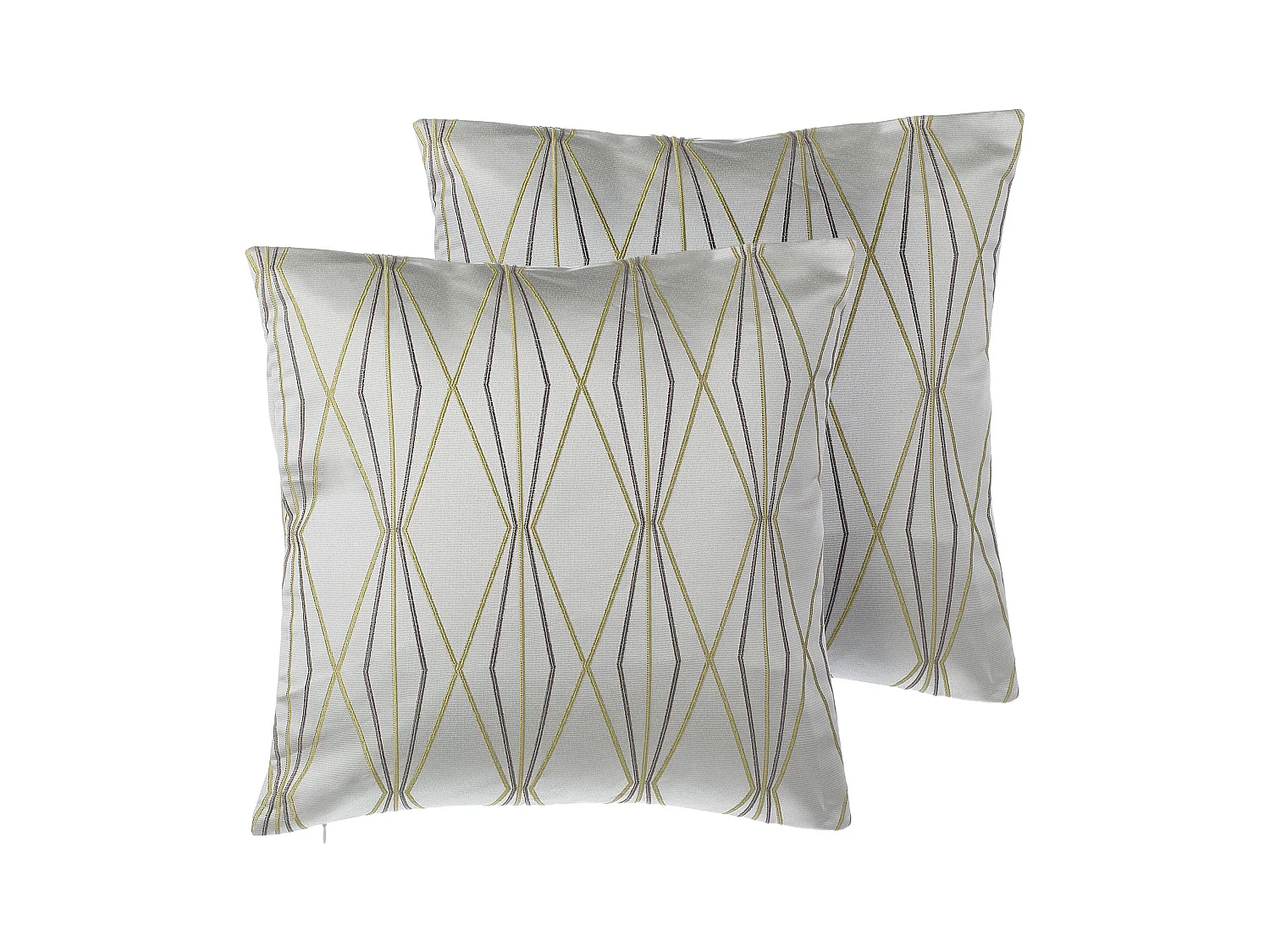 Lot de 2 coussins décoratifs FENNEL 45 x 45 cm Blanc Motif géométrique