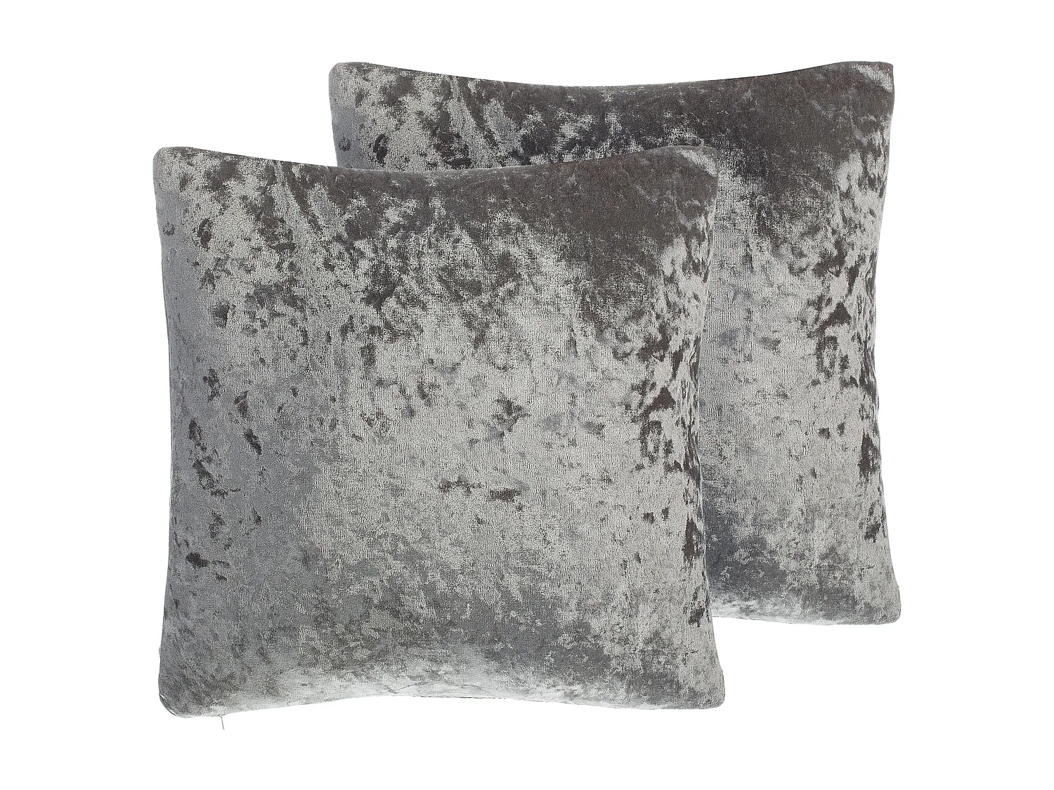 Conjunto de 2 cojines decorativos HOSTA Terciopelo 45 x 45 cm Gris Liso