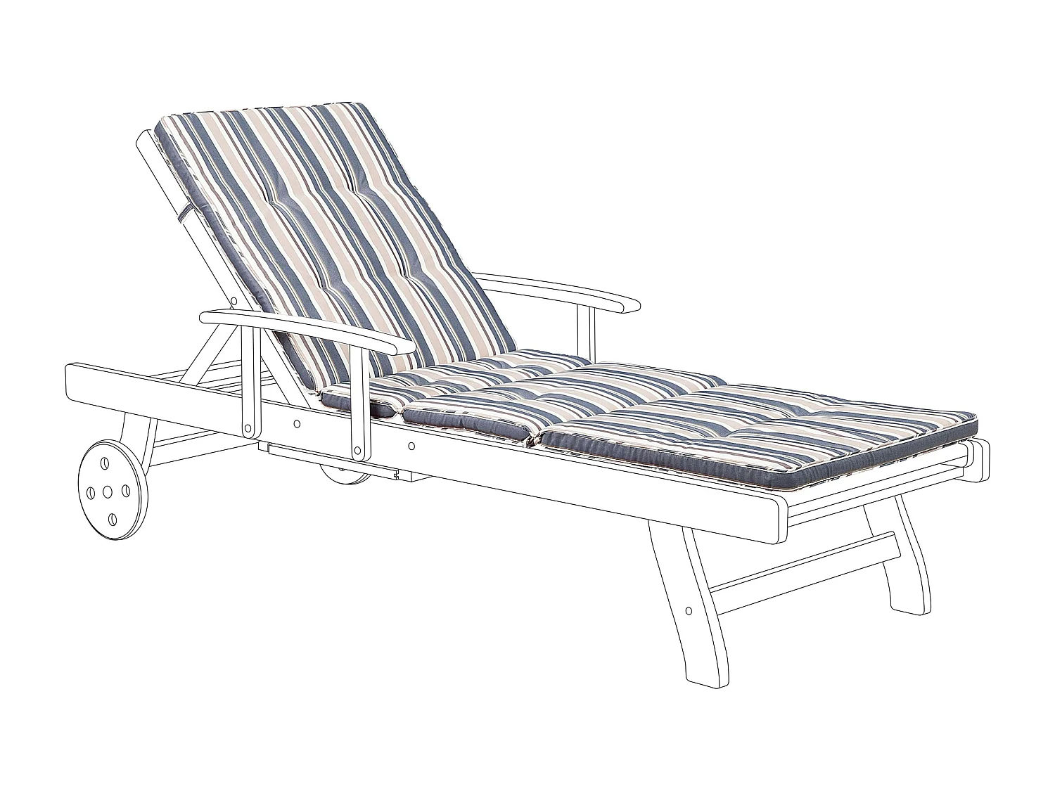 Coussin de transat extérieur TOSCANA 188 x 59 cm Bleu