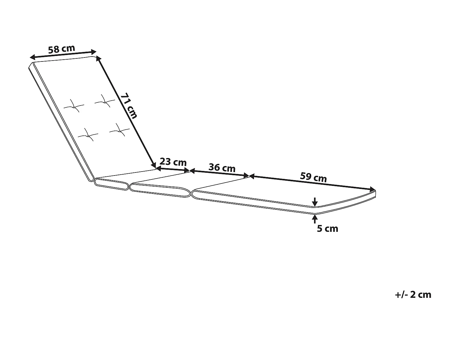 Coussin de transat extérieur TOSCANA 188 x 59 cm Bleu