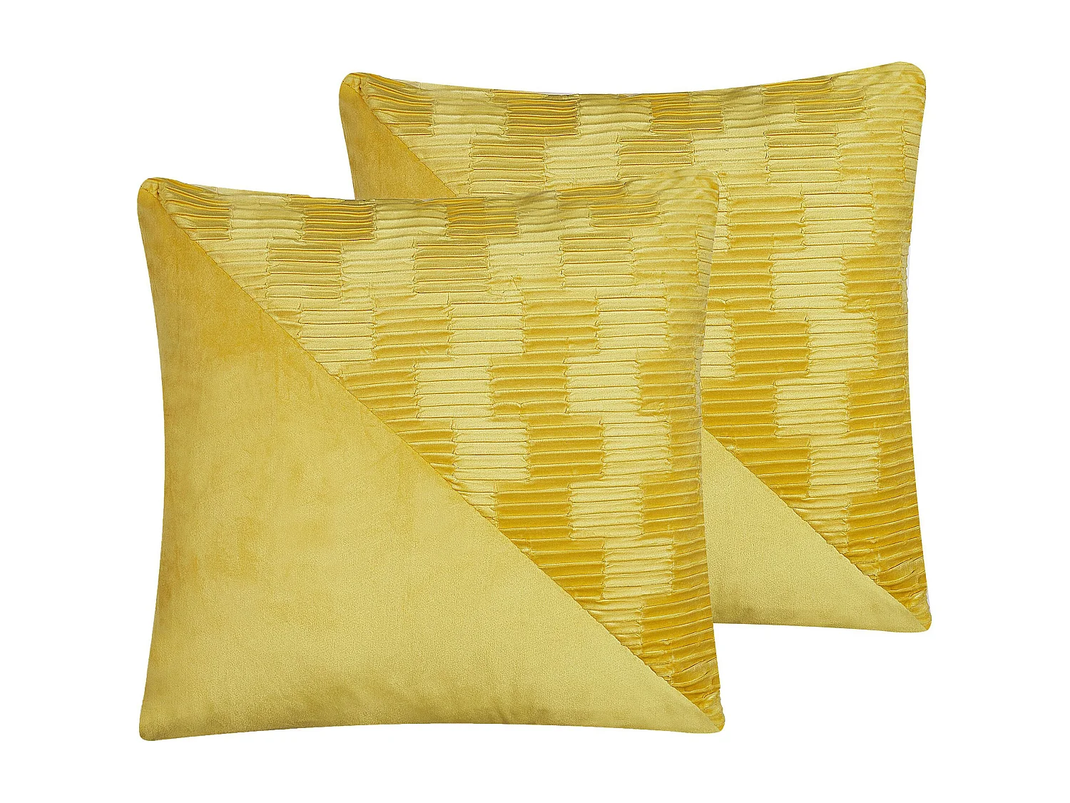 Lot de 2 coussins ORIGANUM Bouclé 45 x 45 cm Unicolore Moutarde